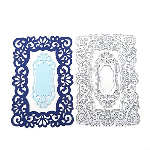 AHTOLS Lace Flowers Background Frame Cutting Dies, Lace Frame Die Cuts Metal Embossing Stencils Template Mould for Card Scrapbooking and DIY Craft Album Paper Card Decor - Image 4