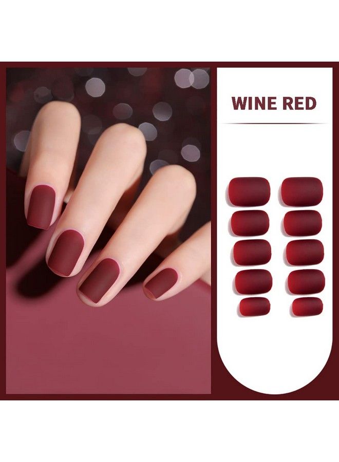 ANZAILALA Press On Nails Short Press On Manicure 24 Pcs Artificial Nail Jelly Glue On False Nails For Women Girls - Image 4