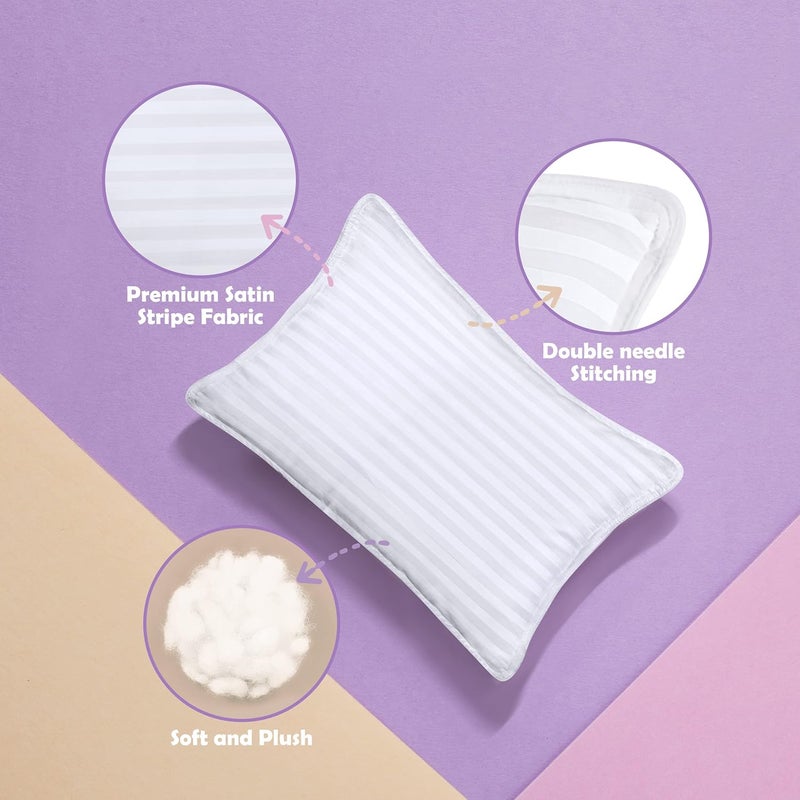 Utopia Bedding Youth Pillow (White, 2 Pack), 16x22 Kids Pillow for Sleeping, Soft and Breathable Cotton Blend Shell, Polyester Filling, Perfect for Kids Bed and Travel (Intended for Age 5 and up) - Image 5