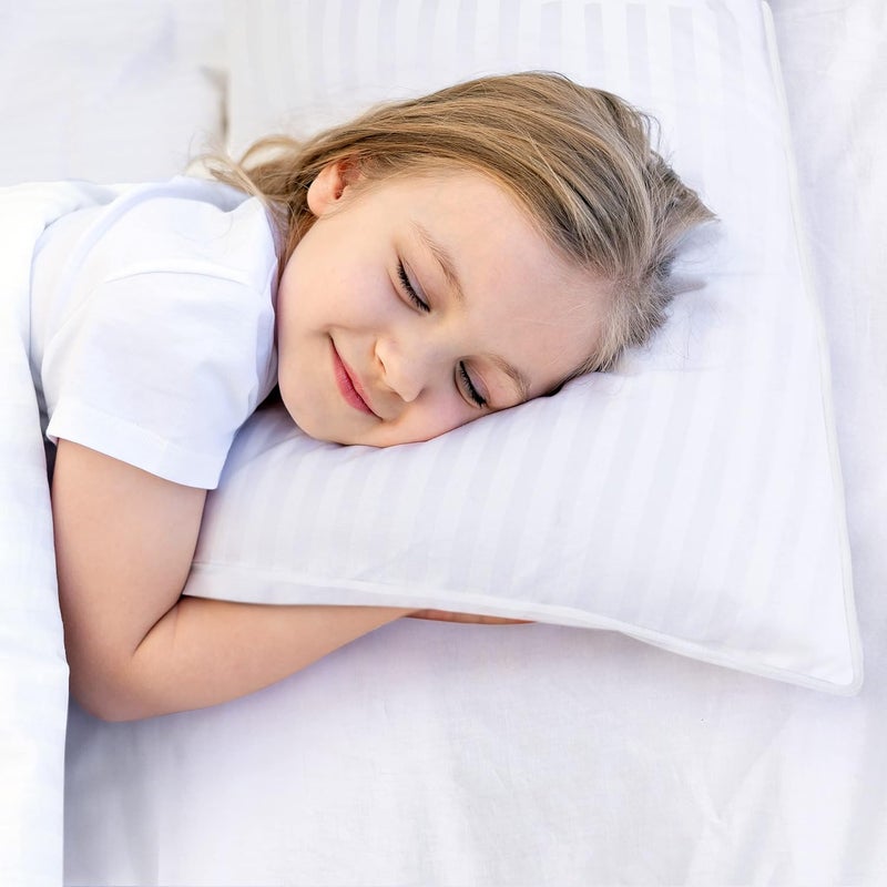 Utopia Bedding Youth Pillow (White, 2 Pack), 16x22 Kids Pillow for Sleeping, Soft and Breathable Cotton Blend Shell, Polyester Filling, Perfect for Kids Bed and Travel (Intended for Age 5 and up) - Image 3
