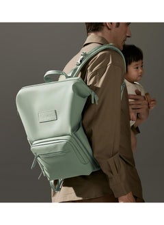 Babycare Babycare - Diaper Bag, Large, Light Green, Compact Design, Built-in Changing Pad, Waterproof Pocket, Hooks for Essentials, BPA-Free, Non-Toxic, Lightweight, Durable Material, Easy to Clean, Multiple Compartments, Travel-Friendly, Stylish and Functional, Ideal for Daily Baby Care  - Image 2