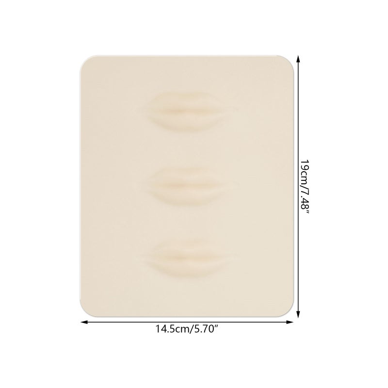 3D Lip PMU Practice Skin: 3 Inch Soft Durable Silicone - Realistic Skin-Like Texture & Elasticity Lip Blush Practice Pad for PMU Artists, Estheticians, Beginners - Image 2