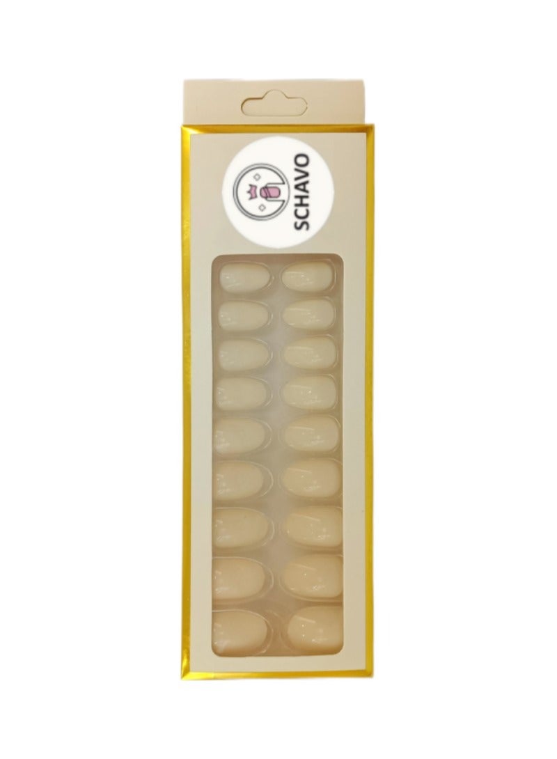 شافو أظافر لامعة أوف وايت 24 قطعة - Image 1