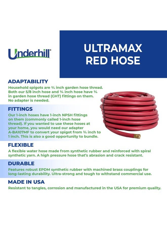 Underhill H75-100R 3/4-Inch UltraMax Heavy Duty Commercial Hose, 100-Feet Length, Red - Image 3