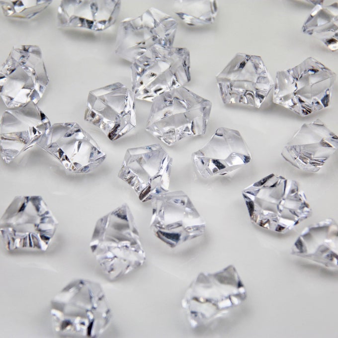 CLEAR ACRYLIC ICE ROCK CRYSTALS TREASURE GEMS FOR TABLE SCATTERS VASE FILLERS WEDDING BANQUET PARTY EVENT BIRTHDAY DECORATION CLEAR 150