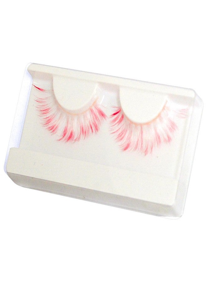 BERSHNOR White Red Lashes Color White & Red False Eyelashes for Cosplay Makeup Natural Looking - Image 1