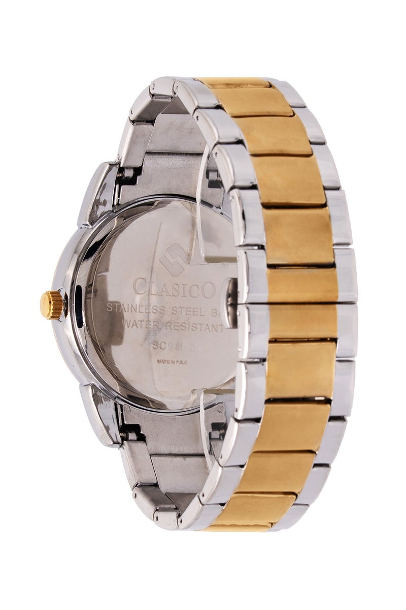 Clasico Spherix Open Heart Skeleton Mens Luxury Watch – White & Gold Edition with Two Tone Soft Metal Belt – Elite Y121 Calibre Movement – Waterproof Design - Image 4