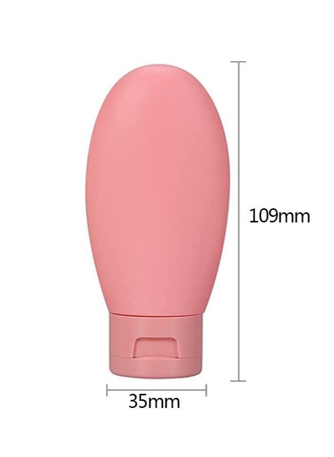 مجموعة زجاجات سفر من 3 قطع، عبوات زجاجات سفر سعة 60 مل مع حقيبة تخزين، زجاجات بلاستيكية صغيرة فارغة قابلة للضغط لمستحضرات التجميل والشامبو والبلسم أثناء السفر - Image 2