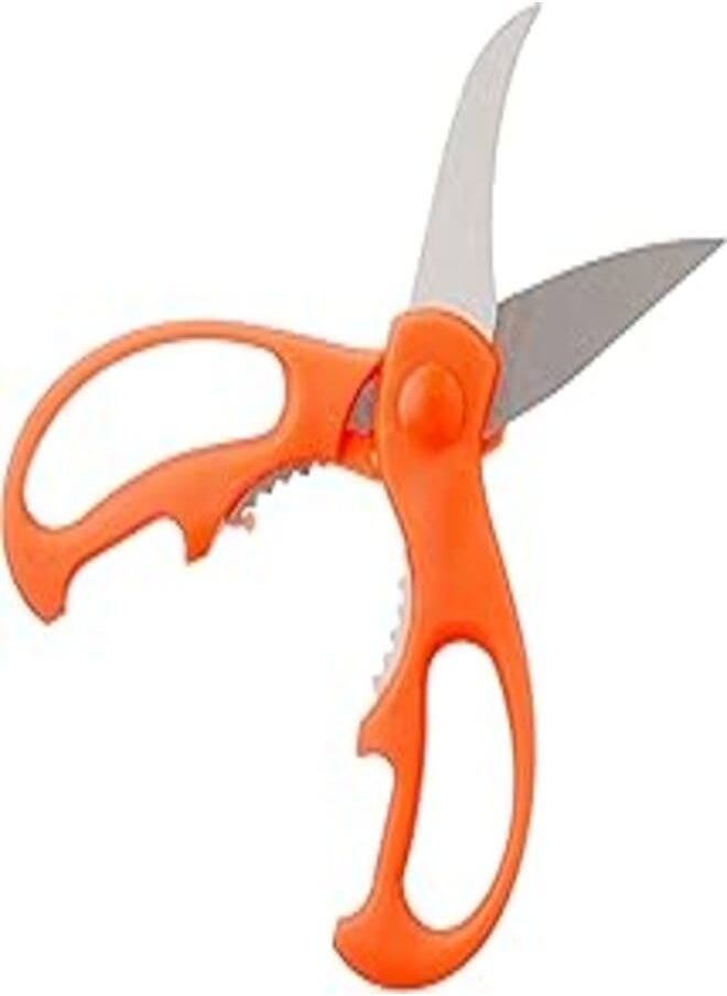 MT MT Stainless Steel Chicken Scissors with Plastic Handle, Orange and Silver - 25.5 x 10.5 cm 