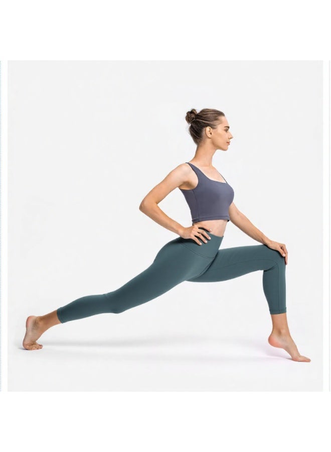 NIBEMINENT Essential/Pure&Plain 7/8 Leggings, High Waisted Compression Soft Pants Workout Athletic Yoga Pants 24" - Image 2