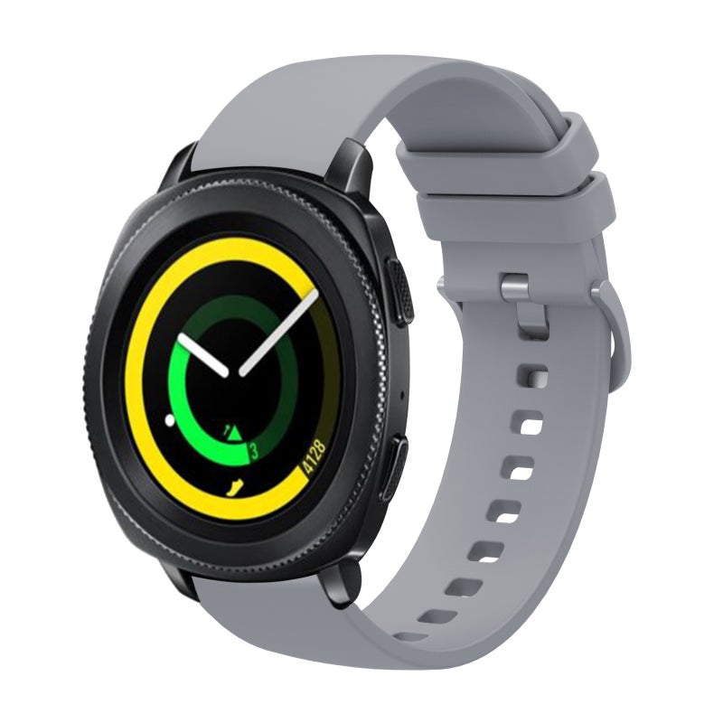 إيروريكس سوار ساعة سامسونج جير سبورت 20 مم من السيليكون الناعم بلون سادة (رمادي) - Image 1