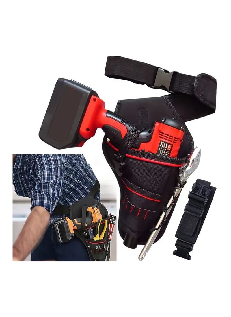 Generic Electric wrench tool waist bag, portable repair tool bag , thickened wear-resistant electrician's bag, waist tool storage bag  - Image 2
