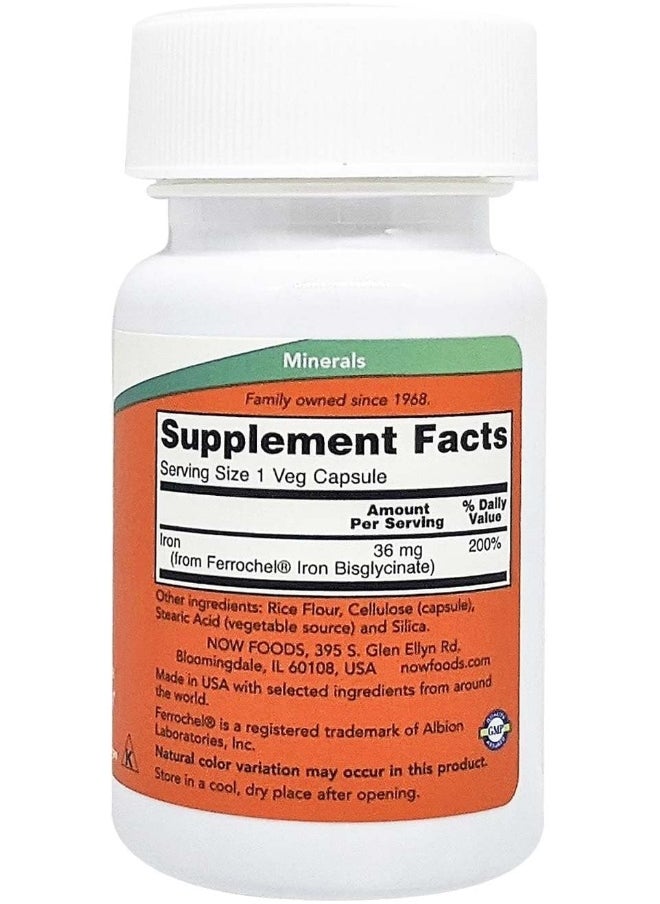 now - Foods - Iron Double Strength Essential Mineral 36 Mg 30 Veg Capsules - Image 1