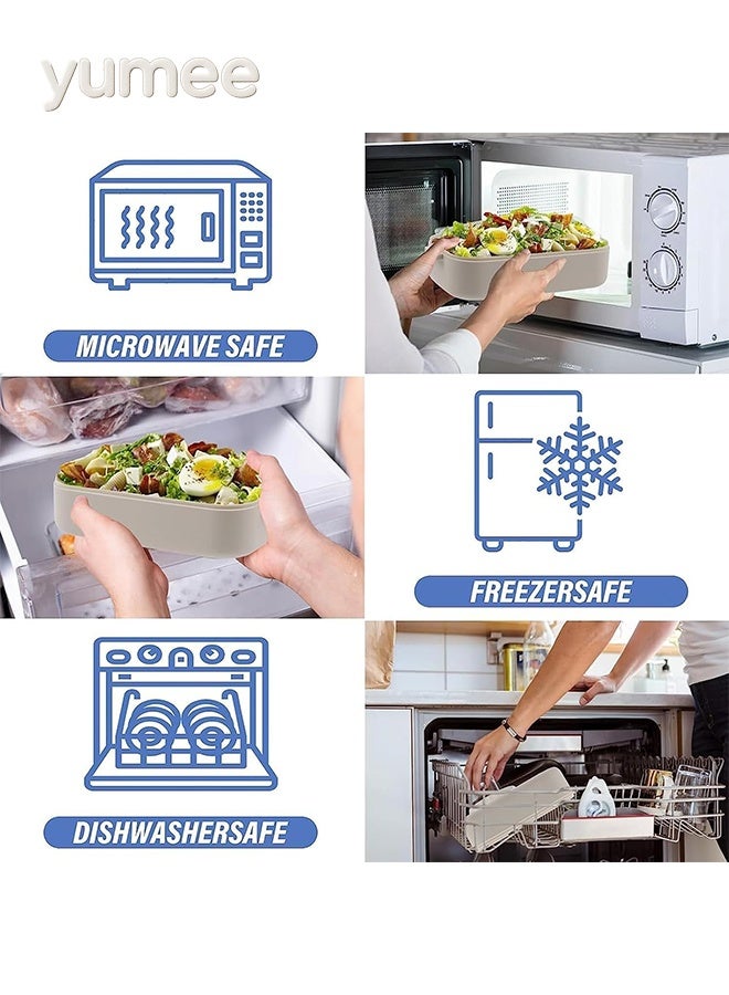 yumee Bento Box, Lunch Box with Insulated Bag, Ice Pack & Cutlery – Stainless Steel Thermal Food Container, Leak-Proof with Double Seal – Ideal for Office, School, Travel & Outdoor Meals - Image 5