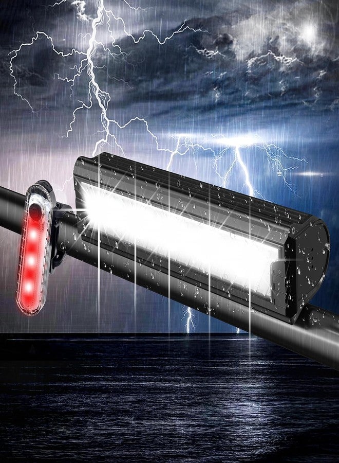 ACRUNU Bike Lights for Night Riding Rechargeable 8000 Lumens Bicycle Lights Front and Rear 5 Adjustable Modes 3 Bike Headlight and Tail Light Set Modes for Cycling (FYCQD01-BK-XY) - Image 1