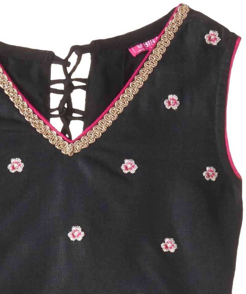 Biba Girls Black Polyester Lehenga Set_8-9 Year - Image 3