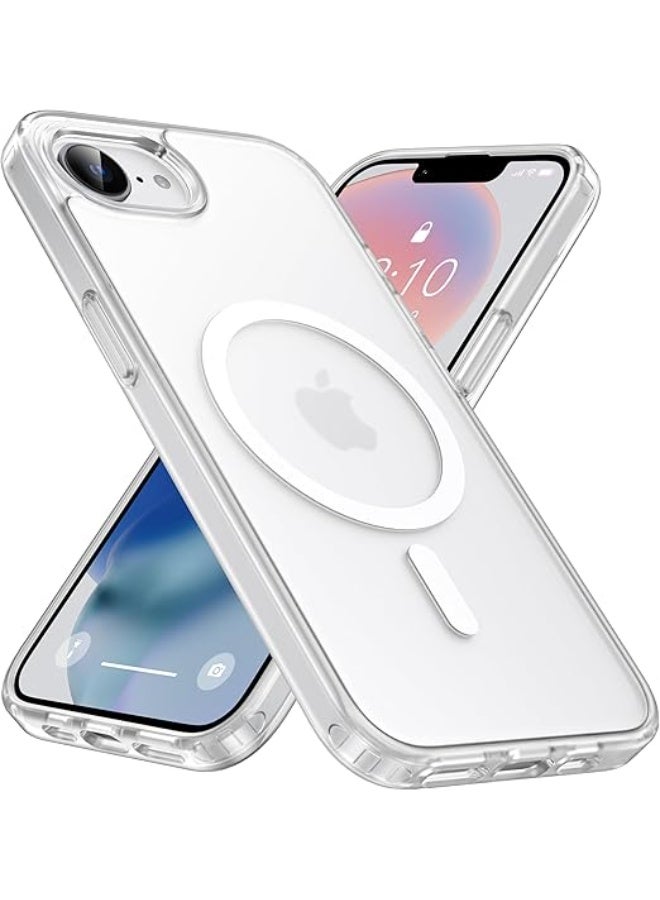 Magnetic for iPhone 16e Case, [Compatible with MagSafe] [10 FT Military Grade Drop Protection] Slim Translucent Matte Shockproof Anti-Scratch Phone Case, (White) - Image 1