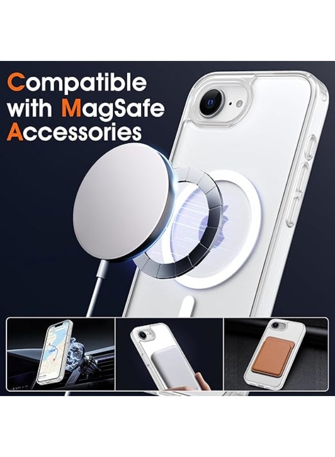 Magnetic for iPhone 16e Case, [Compatible with MagSafe] [10 FT Military Grade Drop Protection] Slim Translucent Matte Shockproof Anti-Scratch Phone Case, (White) - Image 2