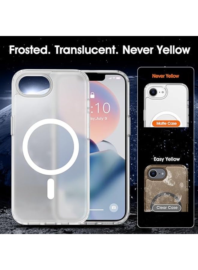 Magnetic for iPhone 16e Case, [Compatible with MagSafe] [10 FT Military Grade Drop Protection] Slim Translucent Matte Shockproof Anti-Scratch Phone Case, (White) - Image 5