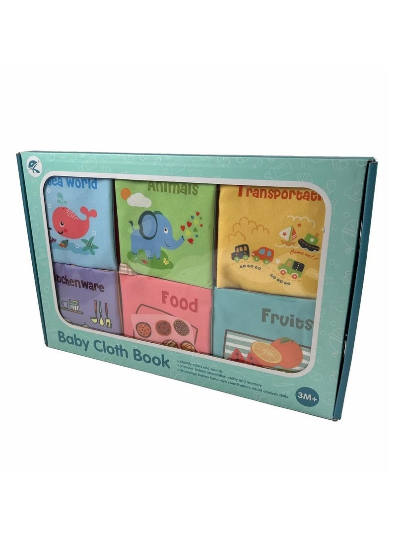 Educational Cloth Book Set for Kids - 6 in 1
