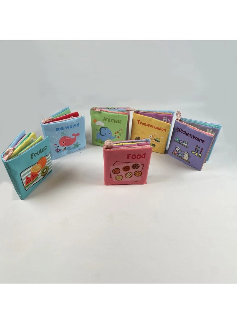 Educational Cloth Book Set for Kids - 6 in 1