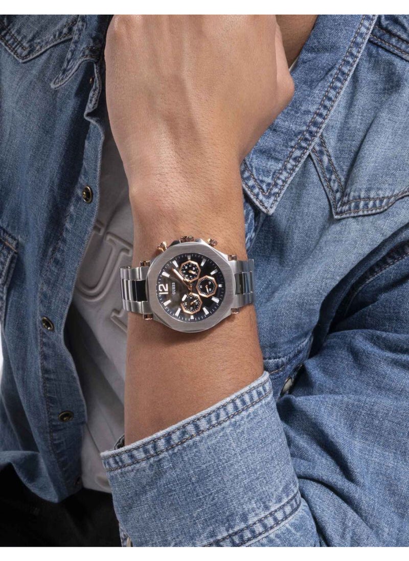 GUESS Mens Silver Tone Multi-function Watch - GW0539G1