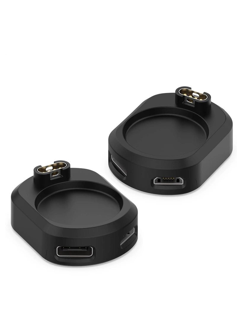 واي آند دي USB C& Micro Female to Garmin Watch Charger Connector Male, Charging Adapter Accessories for Fenix 7 7X 5s 6 6X/Instinct 2/Venu/Vivoactive 4/Forerunner 955 255 255s, 2pcs - Image 1