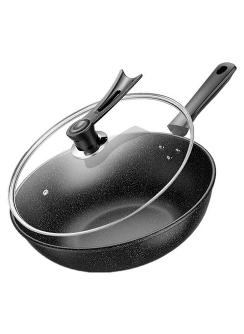 Korean Cast Iron Wok Pan with Glass Lid