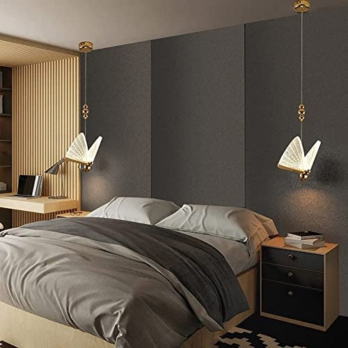Harold Electricals Glass Home Decorative Butterfly Hanging Pendant Light for Bedroom, Living Room, Café, Kitchen Island, Balcony with Inbuilt LED Chip -(Pack of 2) - Image 2
