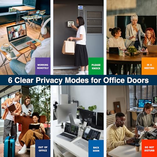 EliteSign Name Plate for Desk& Office Door Sign, 6 Options Do Not Disturb, In A Meeting, Out of Office, Working Remotely, Please Knock, Stick or Stand with Desk Name Plate, Brushed Silver no icon - Image 4