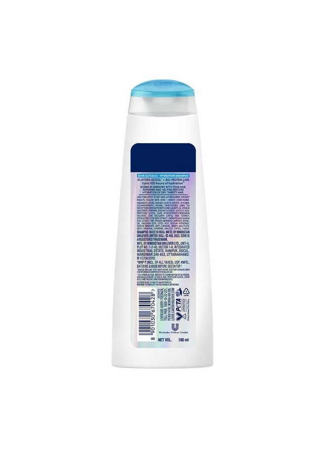 Dove Glycolic + Hydration Shampoo 180 Ml With 5% Hydra-Glycol For Upto 100 Hours Of Hydrated, Fluid Hair. - Image 2
