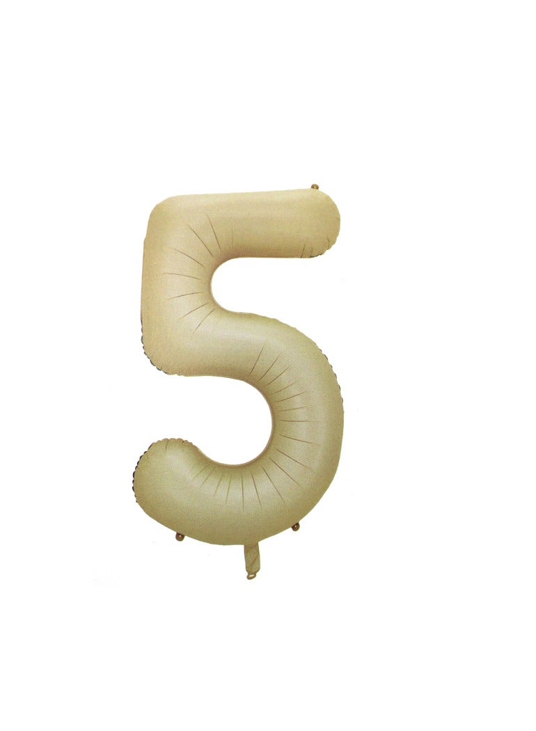 PARTY FUN Foil Number Balloon 16" No.5 Oat Color  - Image 2