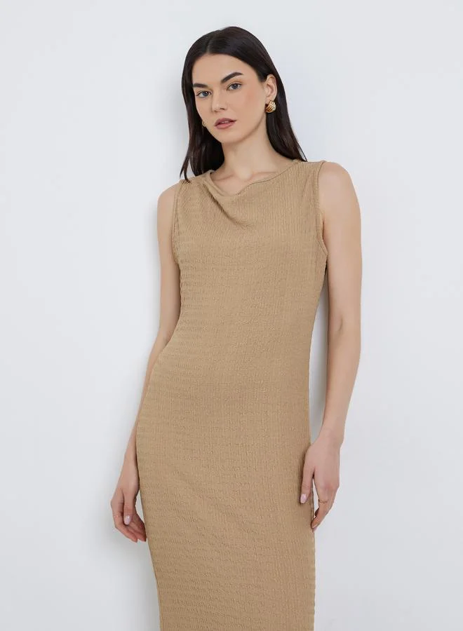 Take Two Take Two Textured Sleeveless Basic Midi Dress