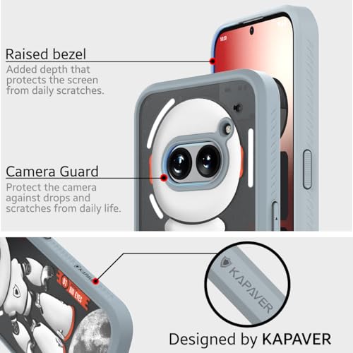 KAPAVER Thermoplastic Polyurethane Astro Big Eyes Back Cover Case For Nothing Phone 2A 5G / Nothing Phone 2A Plus 5G (Astro Gray) - Image 5