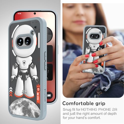 KAPAVER Thermoplastic Polyurethane Astro Big Eyes Back Cover Case For Nothing Phone 2A 5G / Nothing Phone 2A Plus 5G (Astro Gray) - Image 3