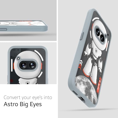 KAPAVER Thermoplastic Polyurethane Astro Big Eyes Back Cover Case For Nothing Phone 2A 5G / Nothing Phone 2A Plus 5G (Astro Gray) - Image 4