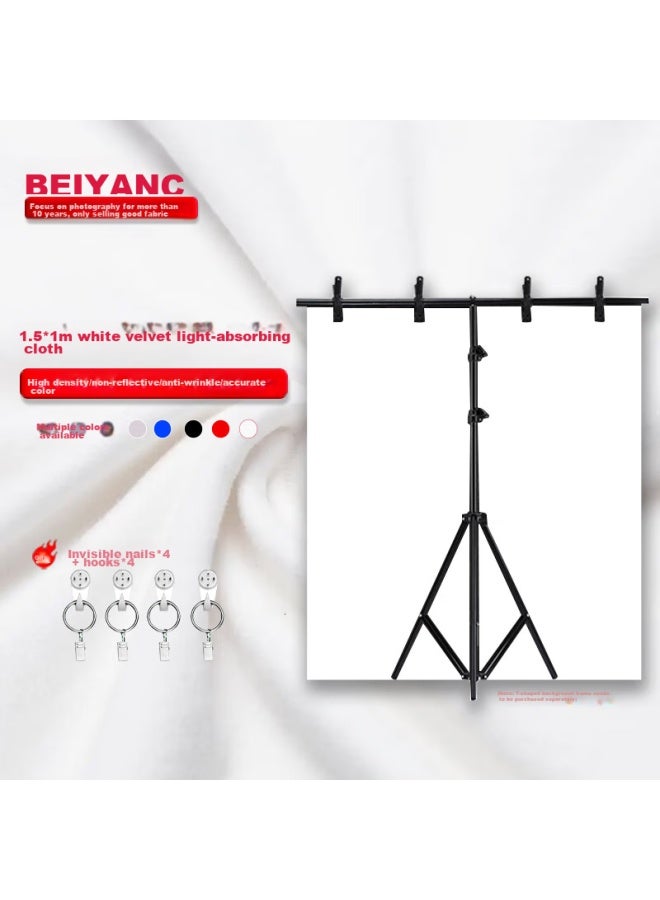 BEIYANG White, Background Fabric Flocked Fabric For Photography, Solid Color Thickened Light-absorbing Photo Id Flocked Fabric, White Cloth For Photography - Image 1