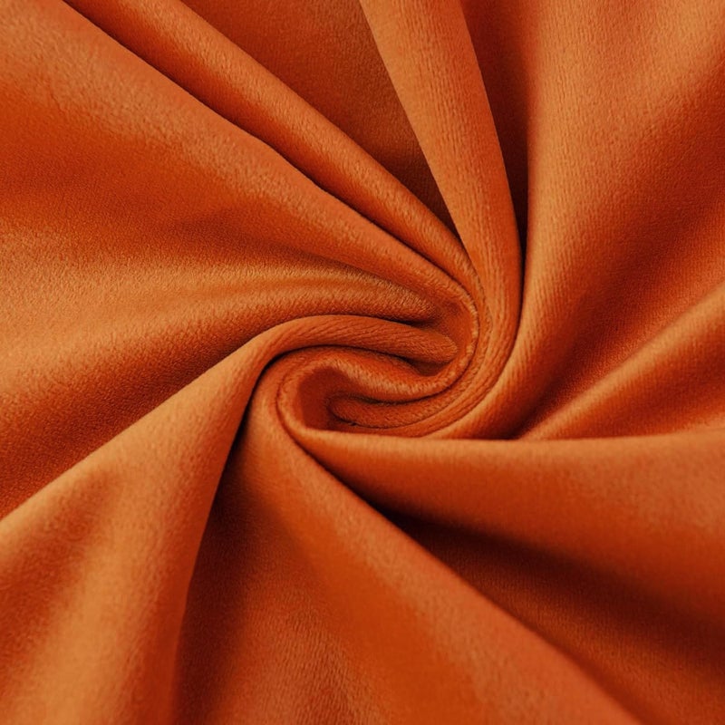 VAKADO Throw Pillow Covers 18x18 Set of 2 Burnt Orange Velvet Decor Decorative Couch Cushion Autumn Fall Euro Pillowcases with Fringe Home Bed Decoration for Sofa Bedroom Office - Image 2