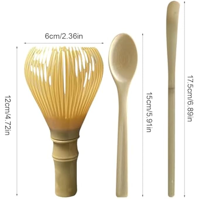 OUGETHER Resin Matcha Whisk Chasen Brush Tools For Matcha Green Tea Powder Reusable Powder Whisk Prepare Japanese Matcha Tea YellowSet - Image 4