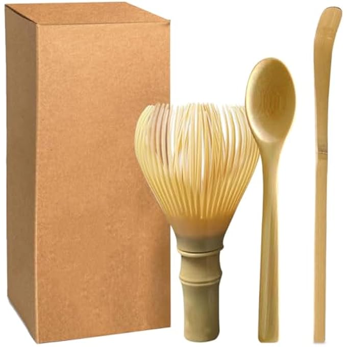 OUGETHER Resin Matcha Whisk Chasen Brush Tools For Matcha Green Tea Powder Reusable Powder Whisk Prepare Japanese Matcha Tea YellowSet - Image 2