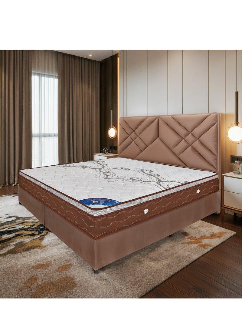 BACK CARE Orchid Plus Luxury Mattress - Advanced Design for Ideal Support of Heavy Weights Over 120 kg, Featuring Multi-layered Reinforced Bonnell Springs, High-Density Foam, Hotel-Grade Comfort with Antibacterial Treatment, and Innovative Ventilation Openings for Long-lasting Comfort and Sustainability 200x200x30 Cm - Image 1