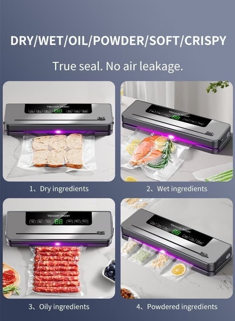 Vacuum Sealer Machines, Automatic Heat Sealing Machine for Food Packing& Fresh-keeping, with Dry &Moist 6 Modes, Ultraviolet Sterilization Smart Touch Screen - Image 5