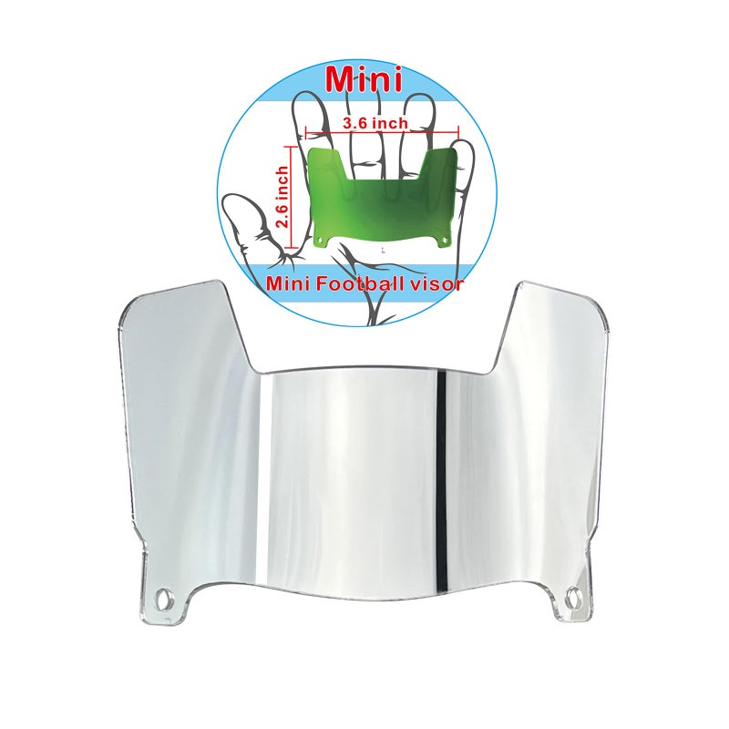 DUTYBOD Mini Football Helmet Visor Clear with Clips Universal Fit for Collectors and Display Mirror - Image 3