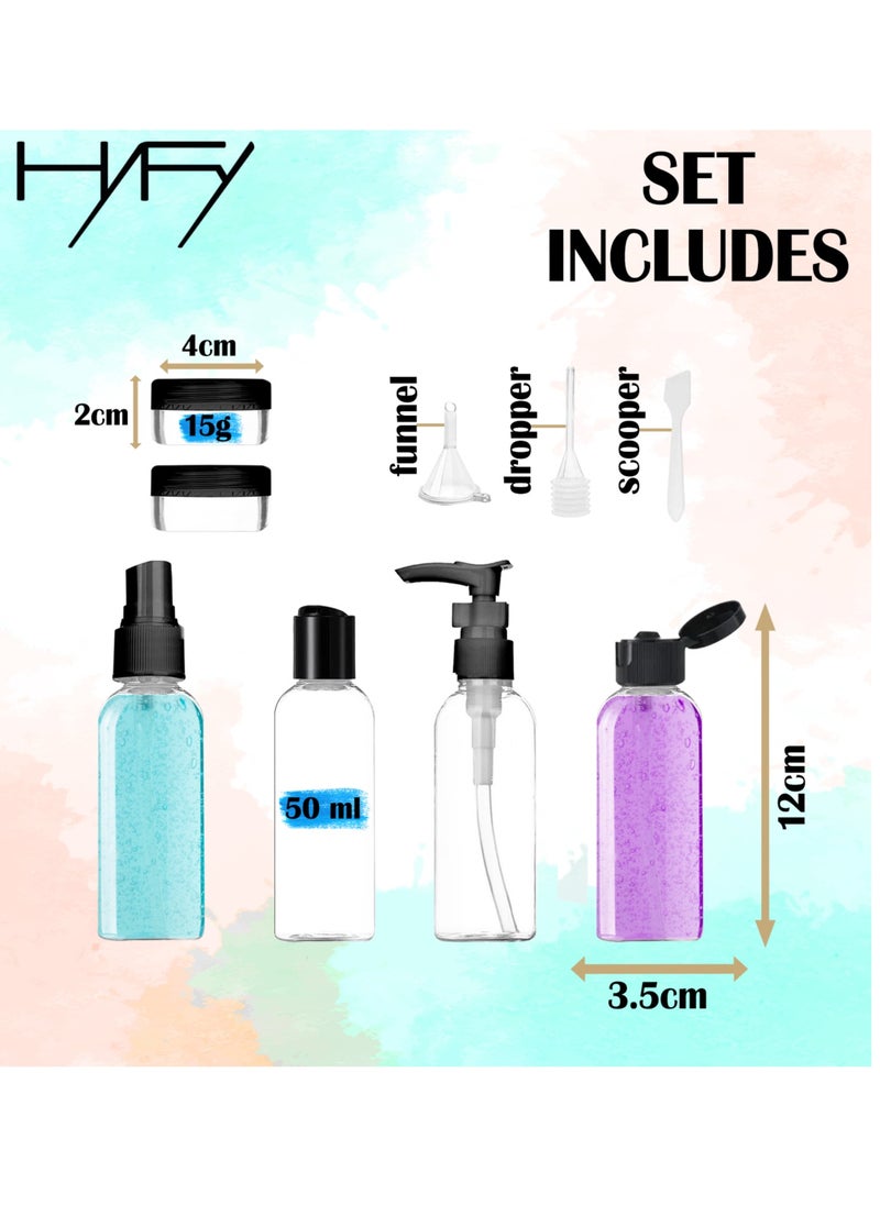 HYFY 6in1 Pack Clear Plastic Squeeze Bottles with Disc Top Flip Cap Plastic Bottle Travel Bottle Set Shampoo Lotions Body Soap Creams Travel Bottles for Toiletries Kit Refillable Dispenser  - Image 2