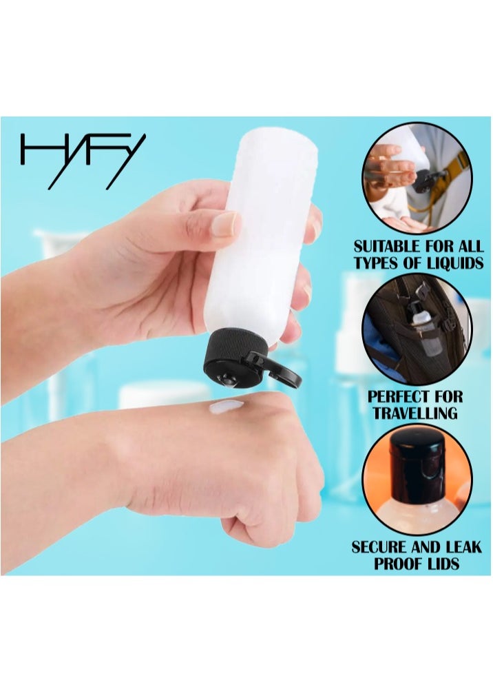 HYFY 6in1 Pack Clear Plastic Squeeze Bottles with Disc Top Flip Cap Plastic Bottle Travel Bottle Set Shampoo Lotions Body Soap Creams Travel Bottles for Toiletries Kit Refillable Dispenser  - Image 3