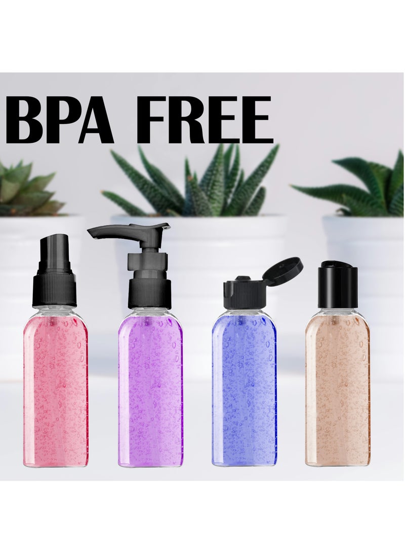HYFY 6in1 Pack Clear Plastic Squeeze Bottles with Disc Top Flip Cap Plastic Bottle Travel Bottle Set Shampoo Lotions Body Soap Creams Travel Bottles for Toiletries Kit Refillable Dispenser  - Image 4