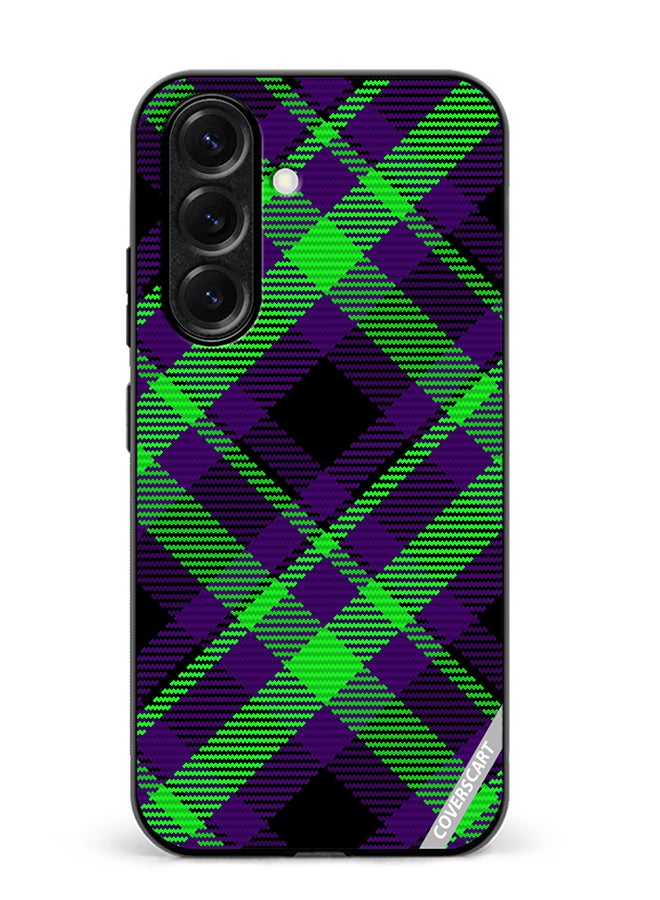 VR CREATIVE Protective Case Cover For Samsung Galaxy A56 Black Green Checkered Design Multicolour