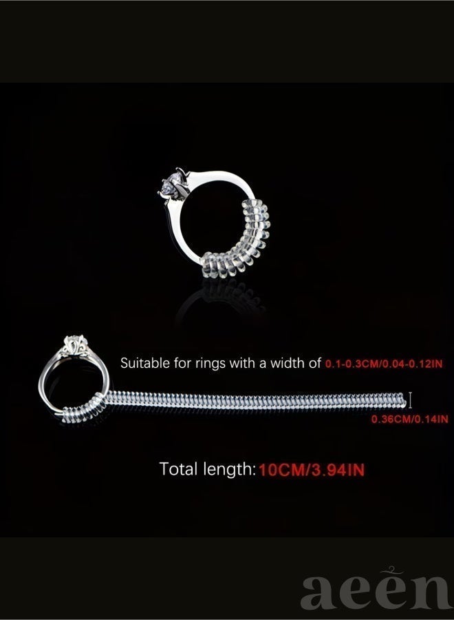 aeen 4-Piece Clear Ring Size Adjuster Set | Invisible Ring Guards for Loose Rings, Universal Fit Jewelry Sizers - Image 5
