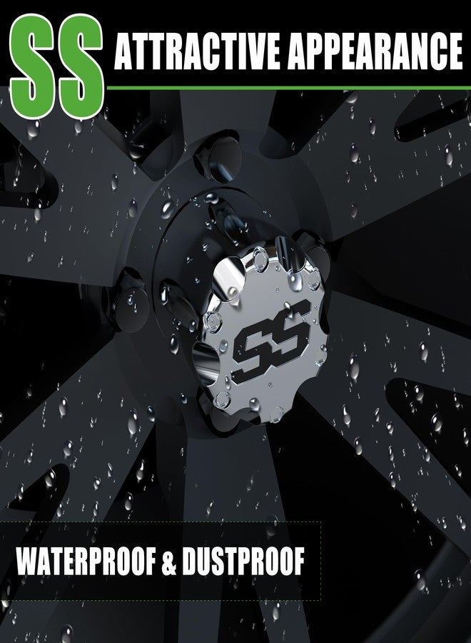 10 ال 0 ال غطاء مركزي لعجلات عربات الجولف العالمية 10L0L من الفولاذ المقاوم للصدأ لسيارات ياماها، وإيزي جو، وكلوب كار، 4 قطع (كروم) - Image 4