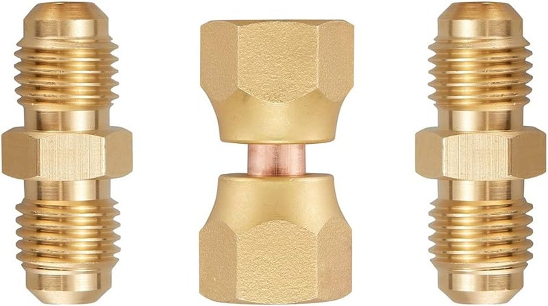 LitOrange 4 قطع محول ذكر نحاسي 1/4" و 2 قطع صمولة دوارة أنثوية نحاسية 1/4" - عبوة من 6 - Image 3